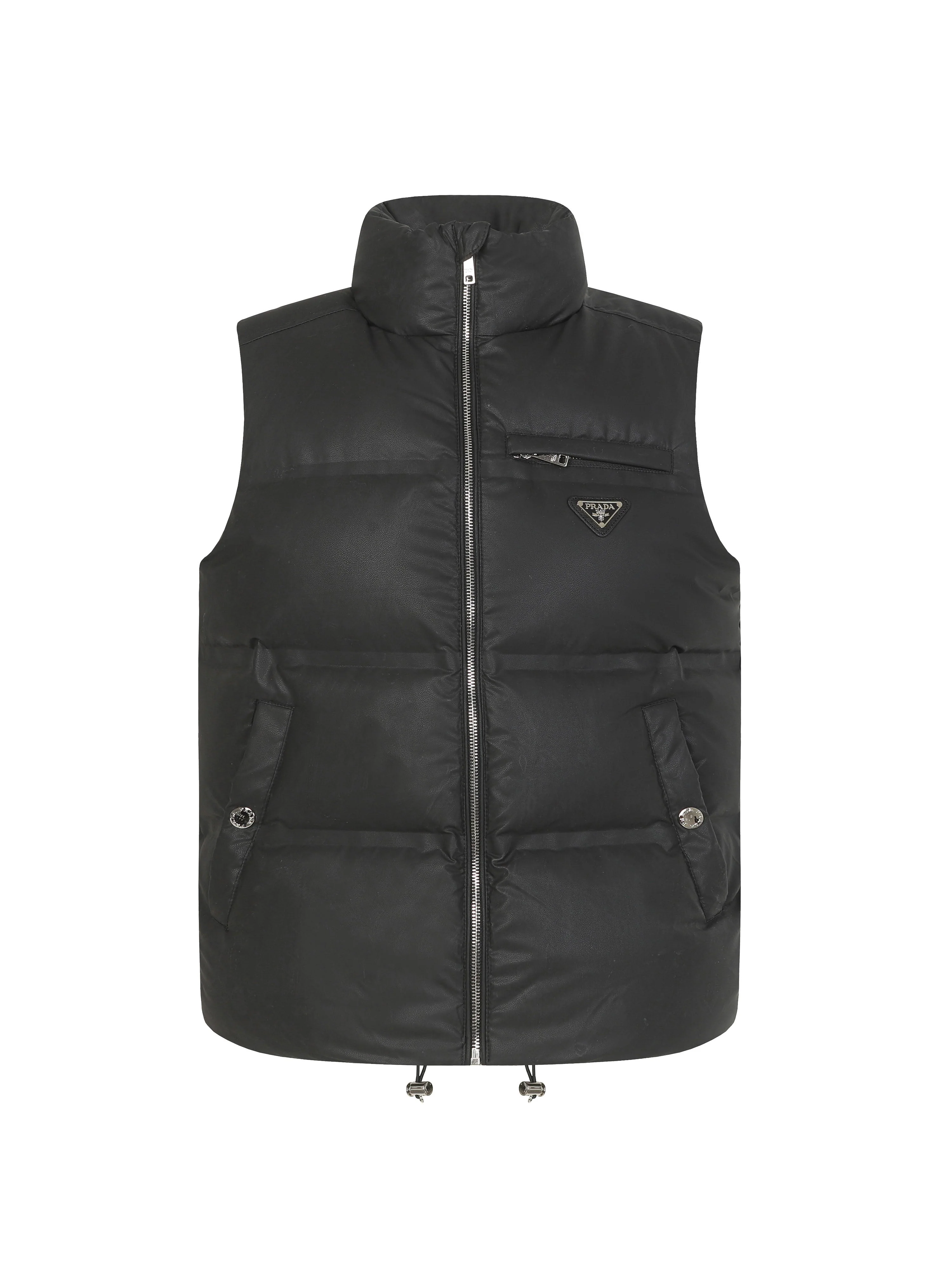 Stand collar zipper down vest