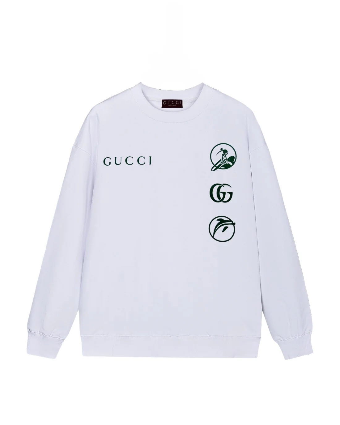 Suede ski offset sweatshirt