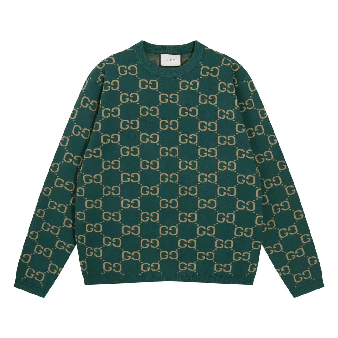 Knitted jacquard cashmere sweatshirt