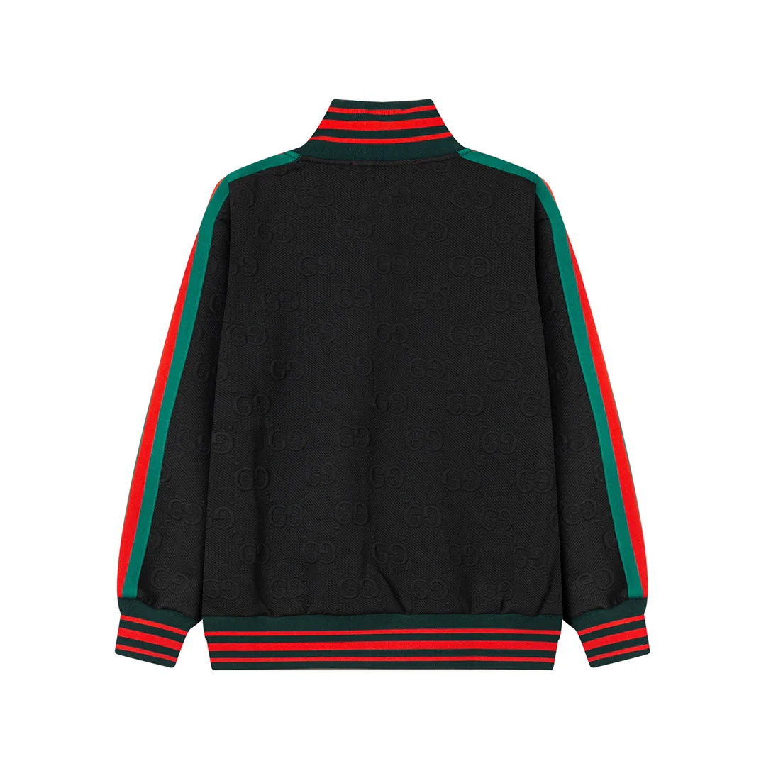 jacquard knit baseball jacket