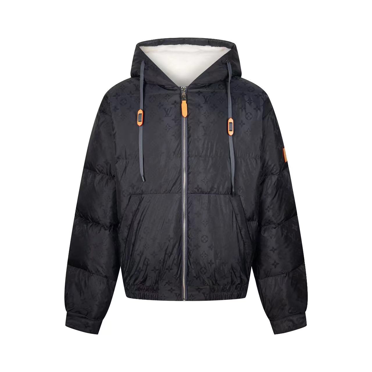 Skiing series jacquard hooded down jacket