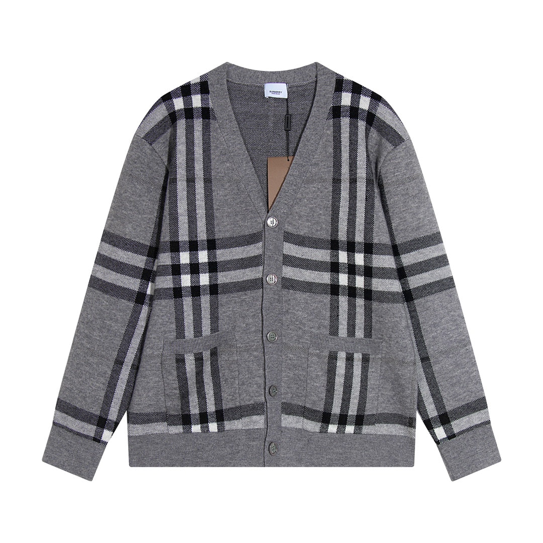Classic Plaid Sweater Cardigan