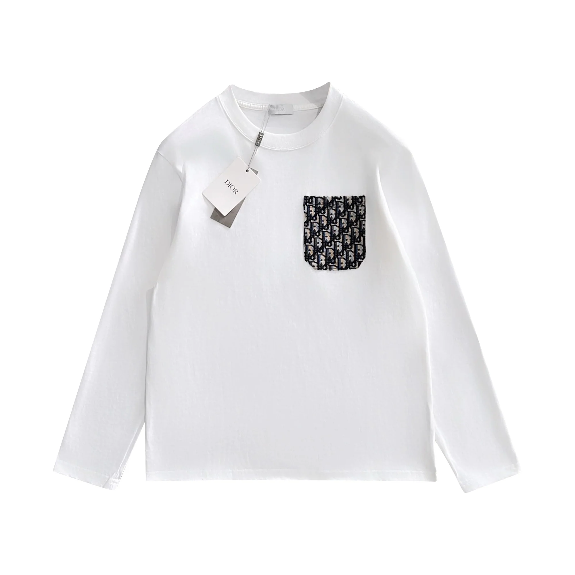 Pocket cotton long-sleeved T-shirt