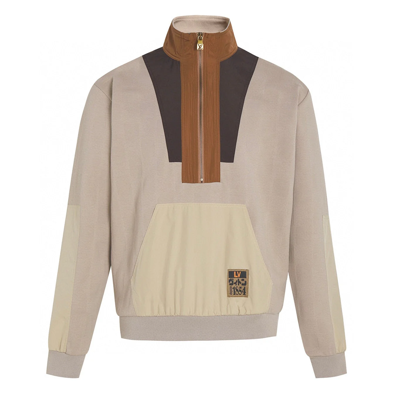 Khaki Half-Zip Sweatshirt