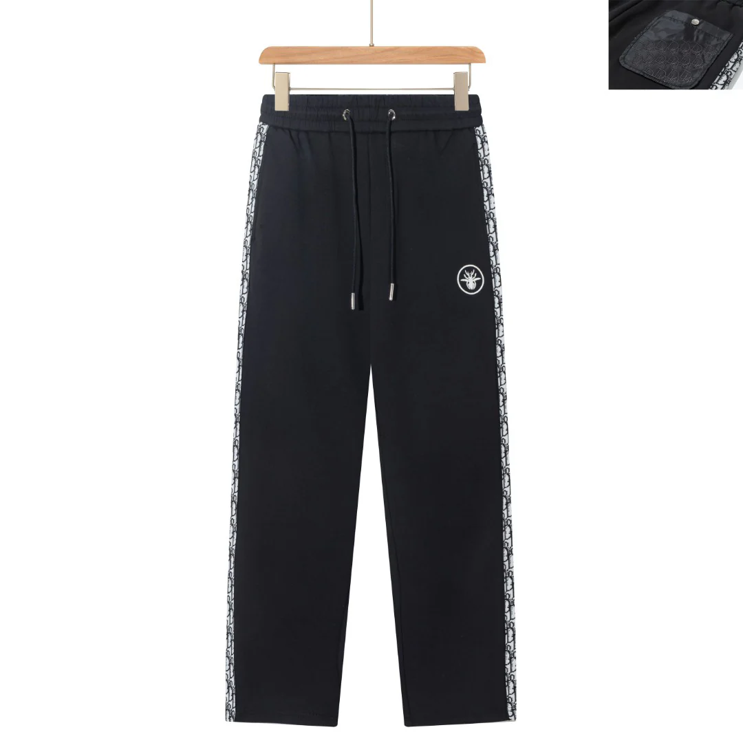 Embroidery cotton drawstring trousers