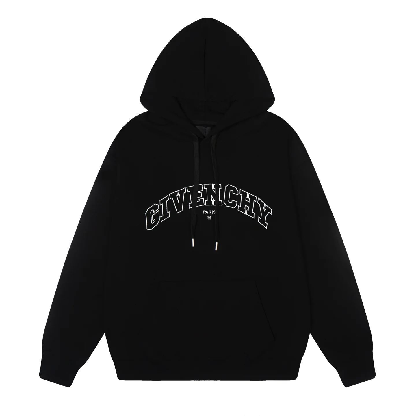Embroidered cotton hooded sweatshirt