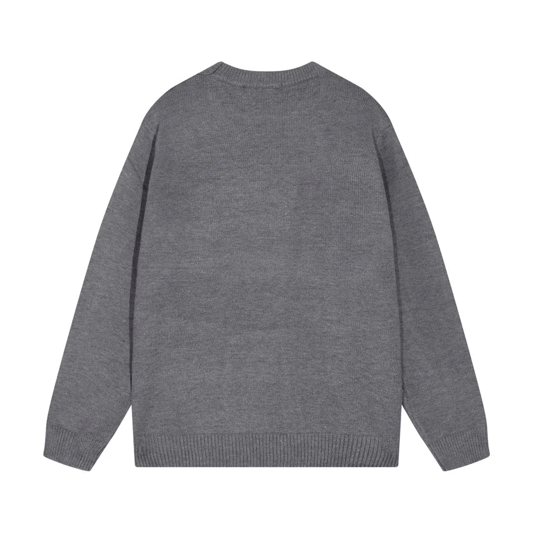 Knitted jacquard cashmere sweatshirt