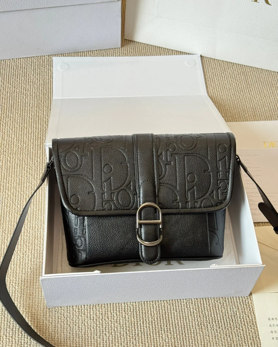 Vintage Embossed Men's Crossbody Bag