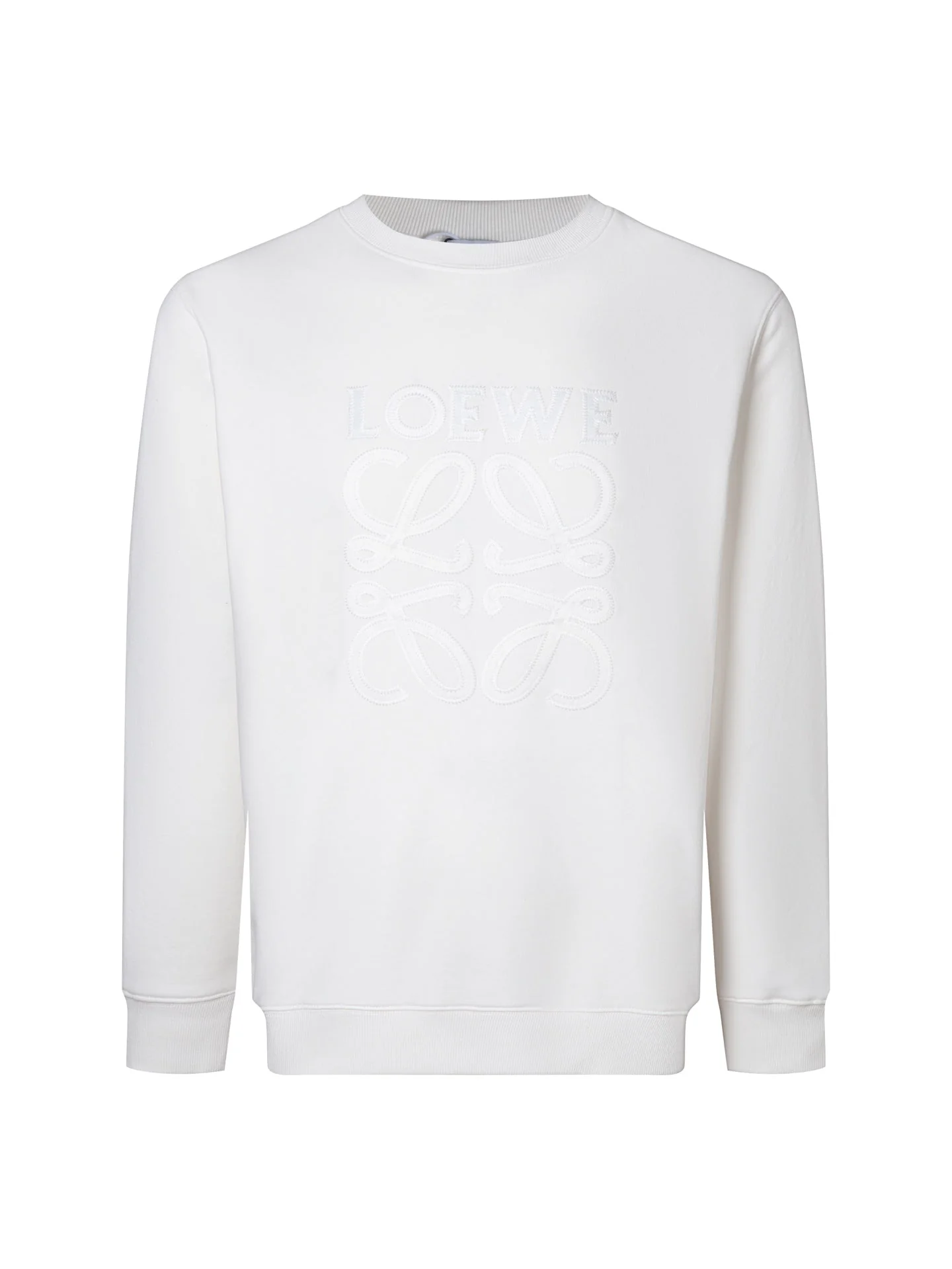 Embroidered crew neck cotton sweatshirt