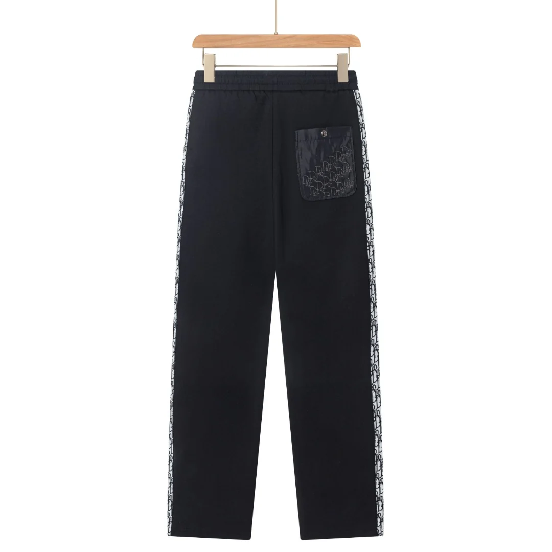Embroidery cotton drawstring trousers