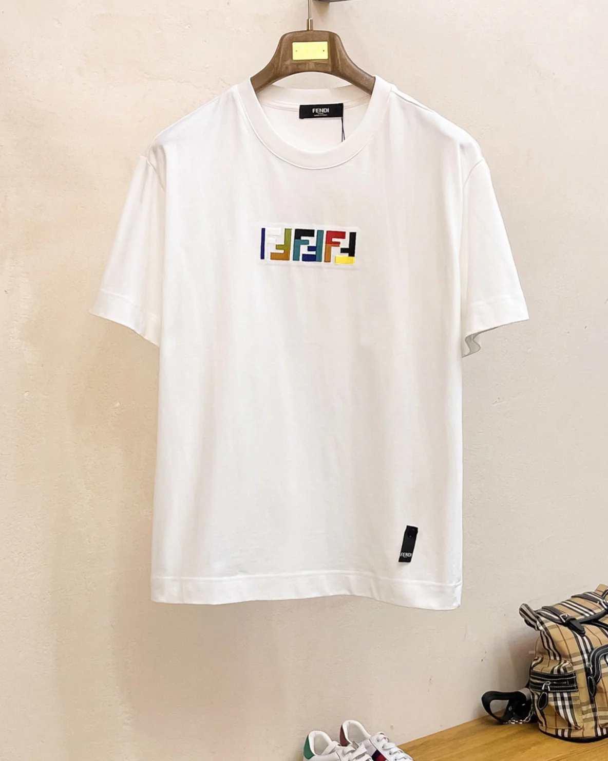 Embroidered rainbow T-shirt