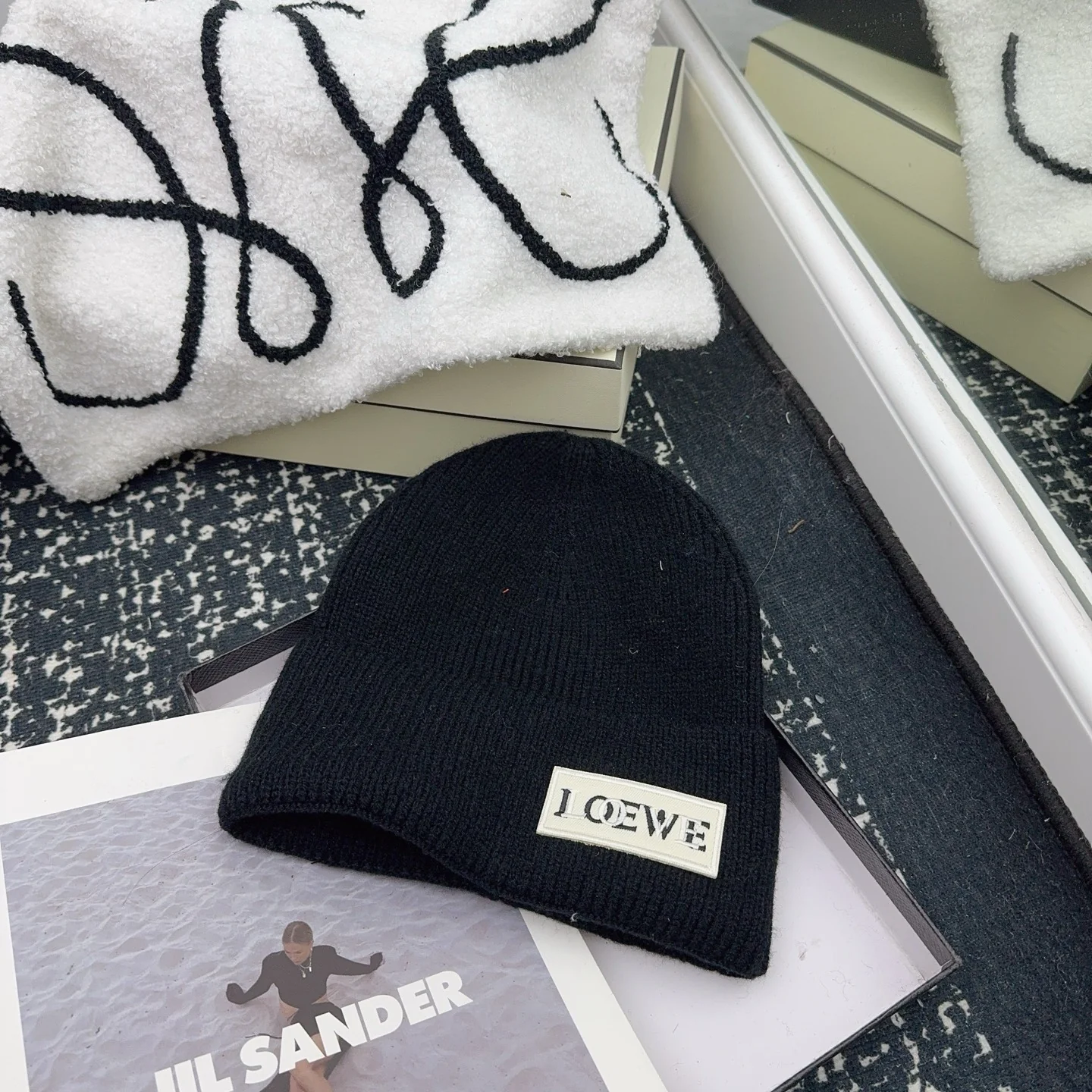 Embroidered letters Cashmere Knitted  Beanie