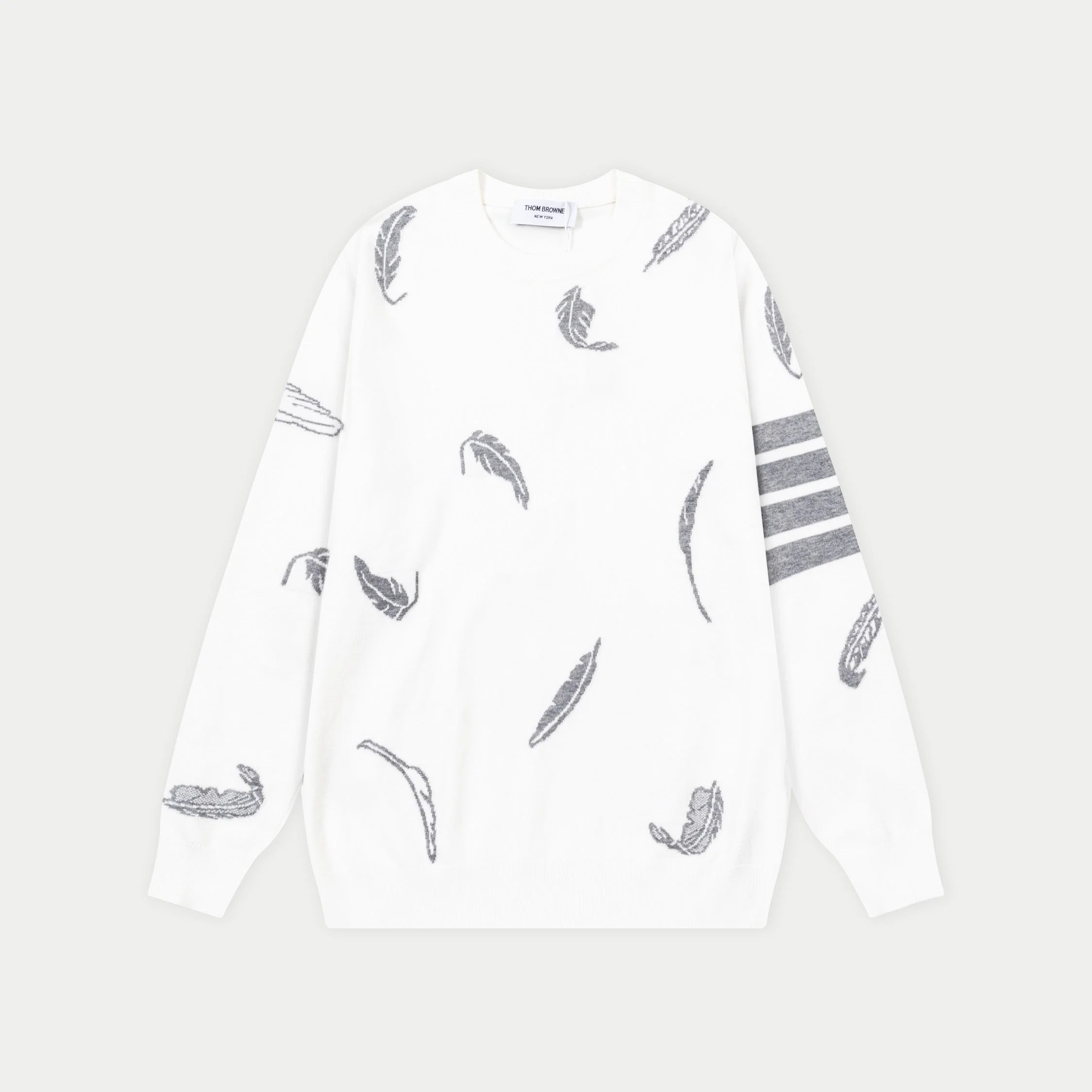 jacquard crew neck cashmere sweatshirt