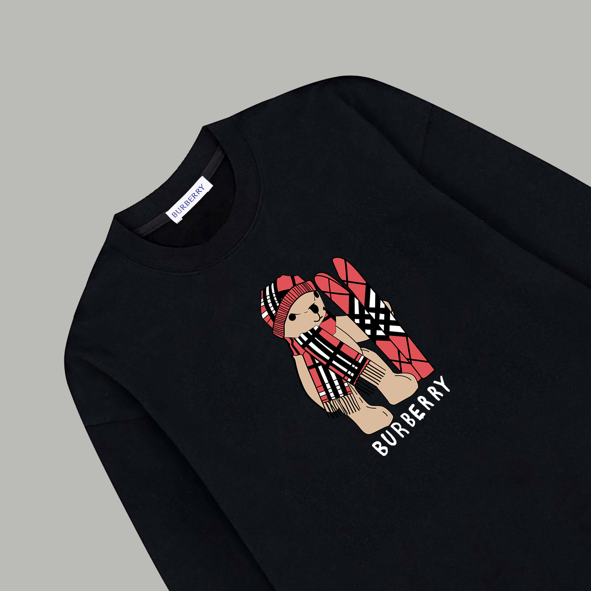 Cartoon Ski Bear Crew Neck Sweatshirt