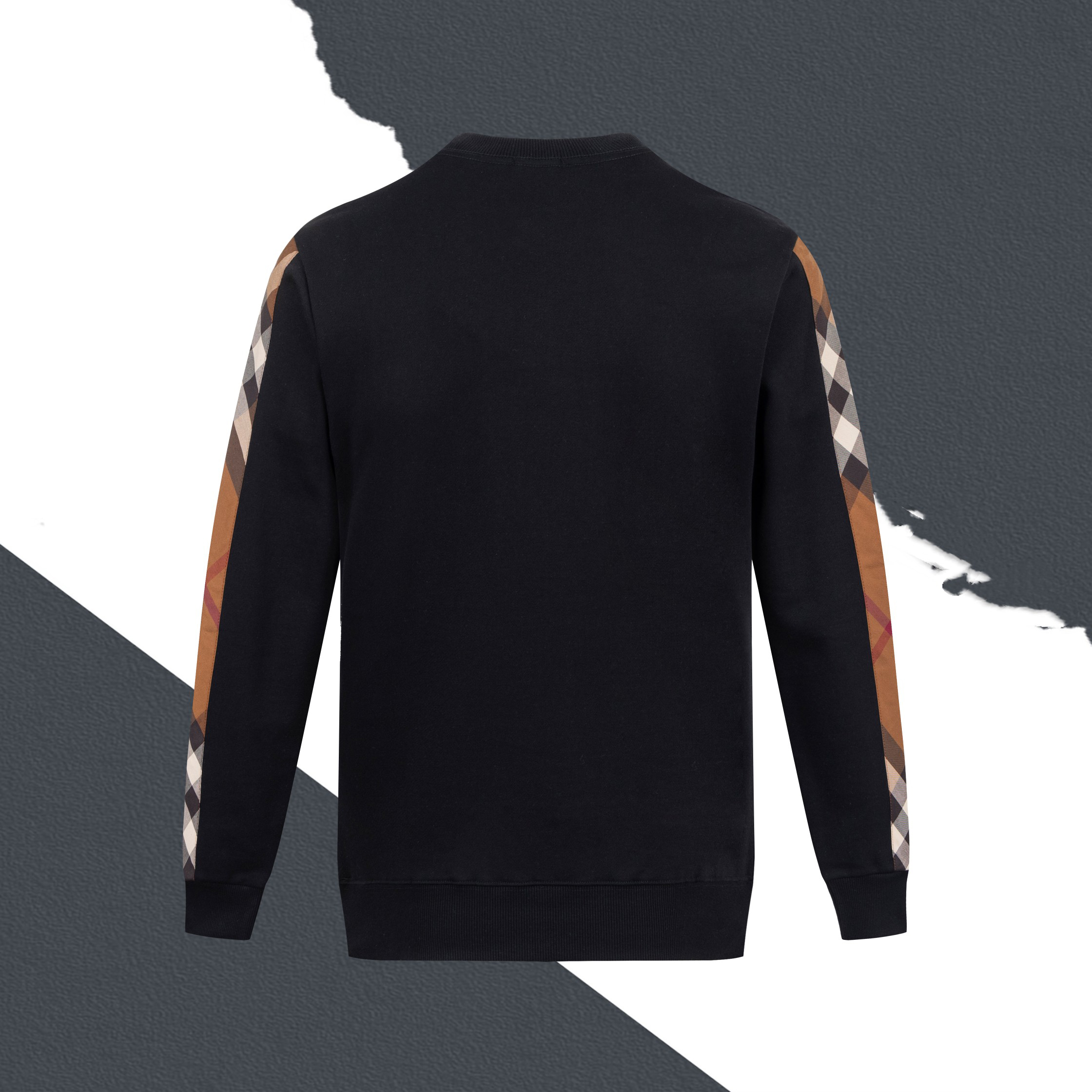 Leather Pocket Twill Crew Neck Sweatshirt