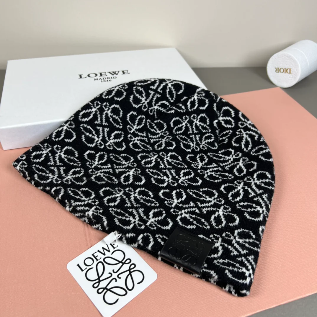 Jacquard Cashmere Knitted  Beanie