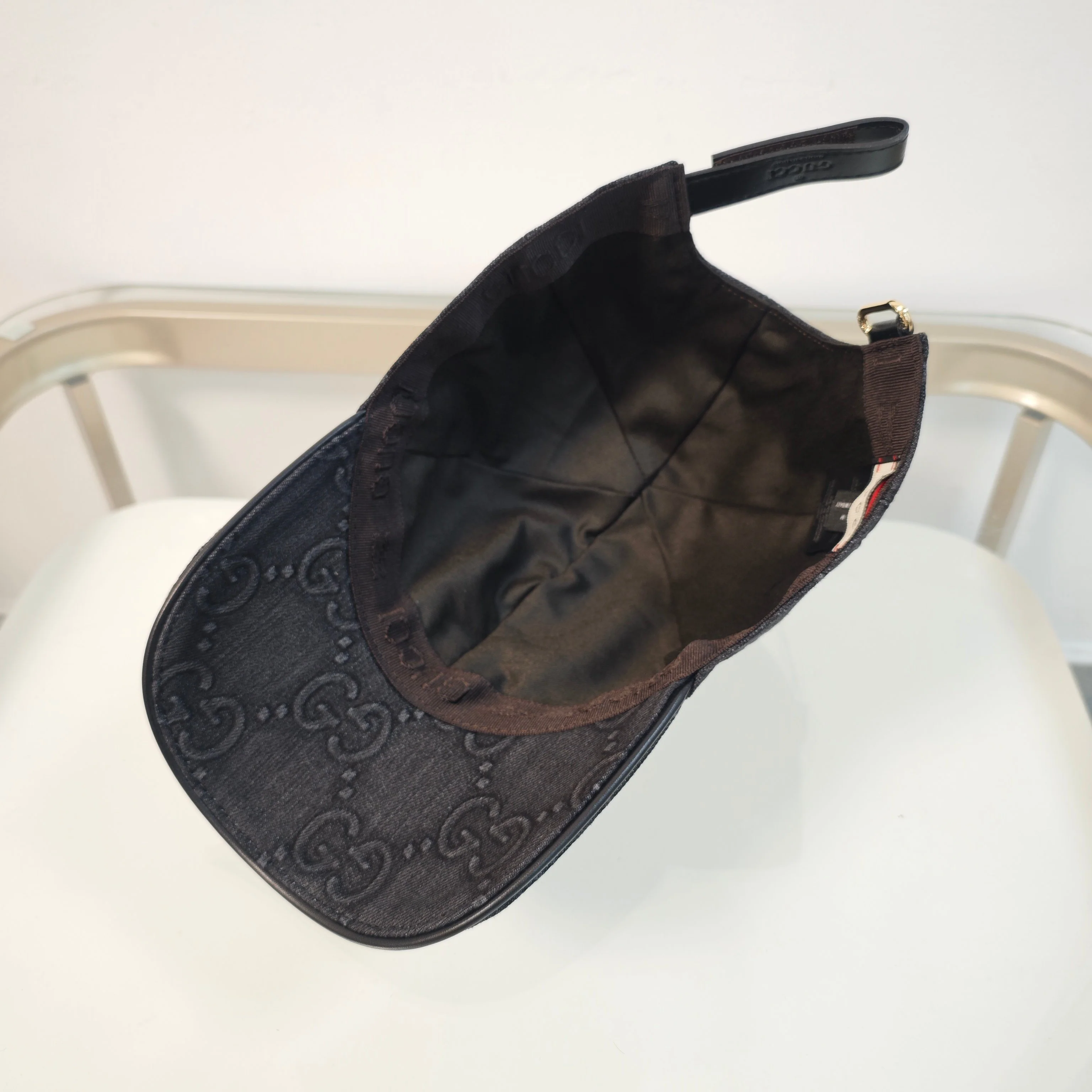 Denim lettering baseball cap