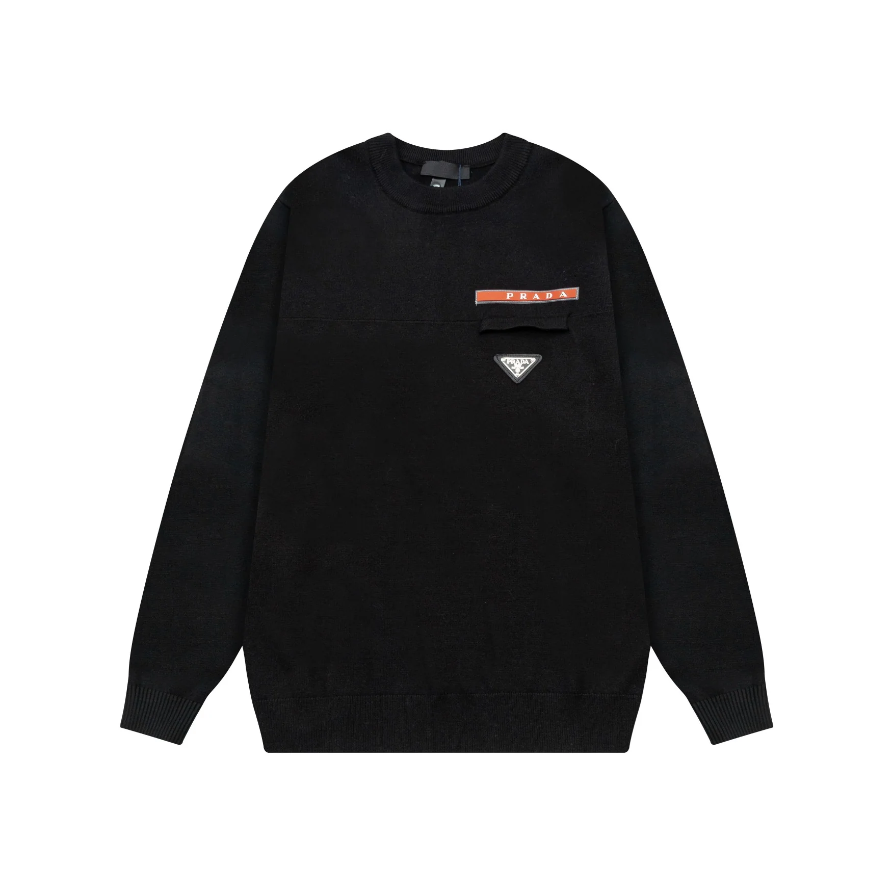 Rubber stripe jacquard knit sweater