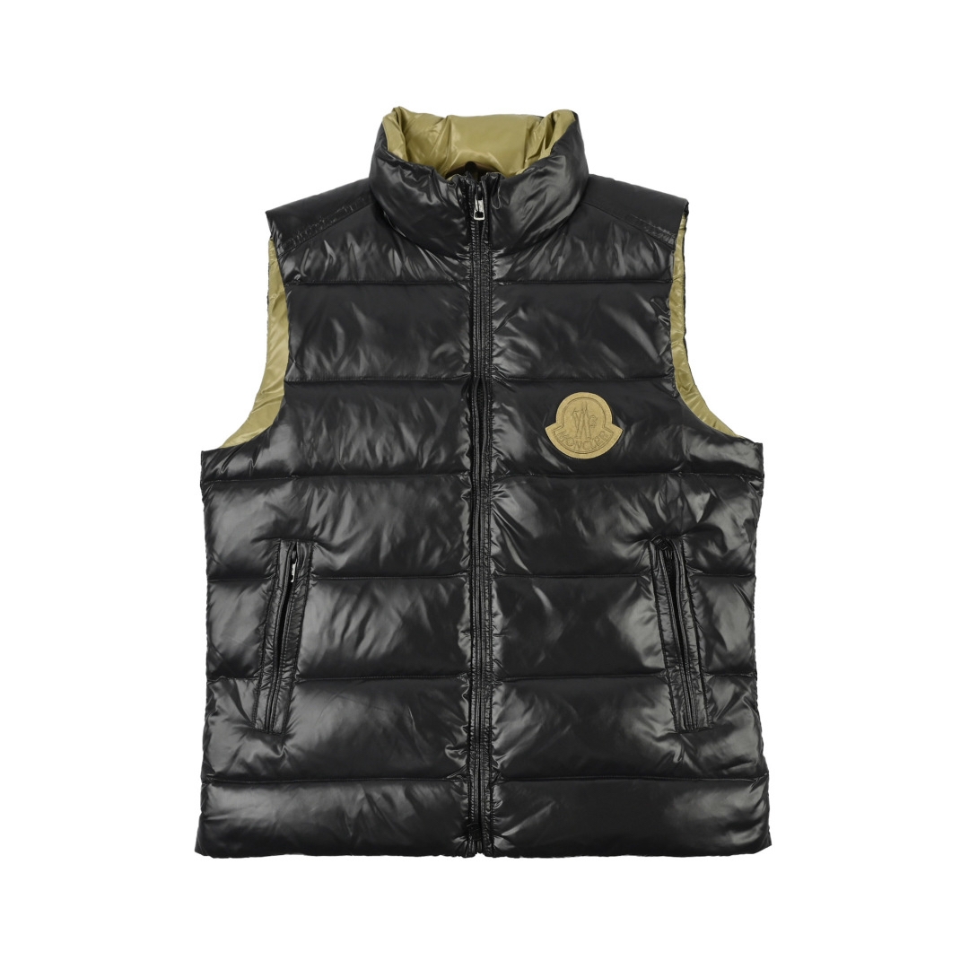 Stand collar zipper down vest