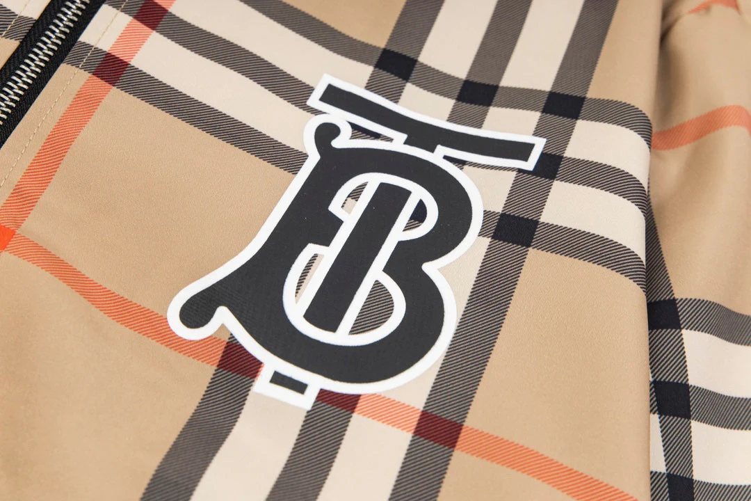 Plaid colorblock zip-up jacket