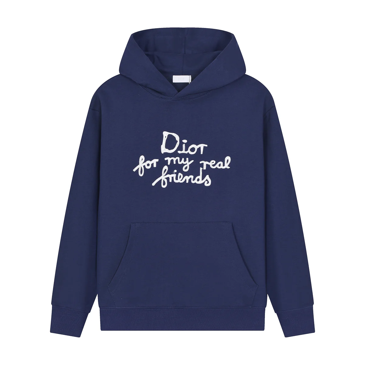Embroidered cotton hooded sweatshirt