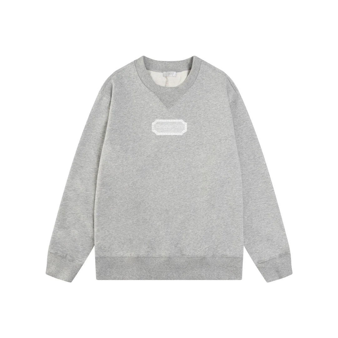 Embroidered crew neck cotton sweatshirt