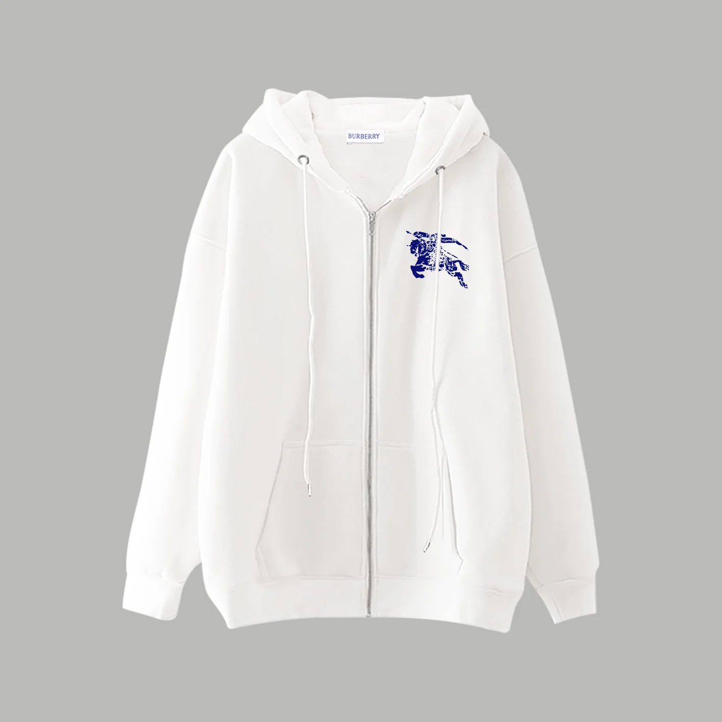 Printed zip-up hooded sweatshirt