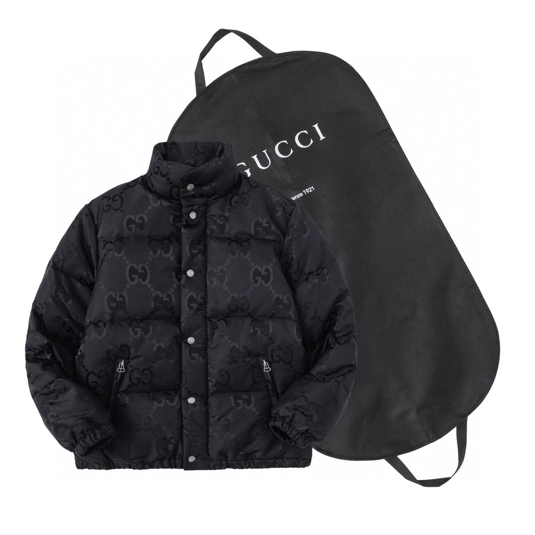 Jacquard stand-up collar down jacket