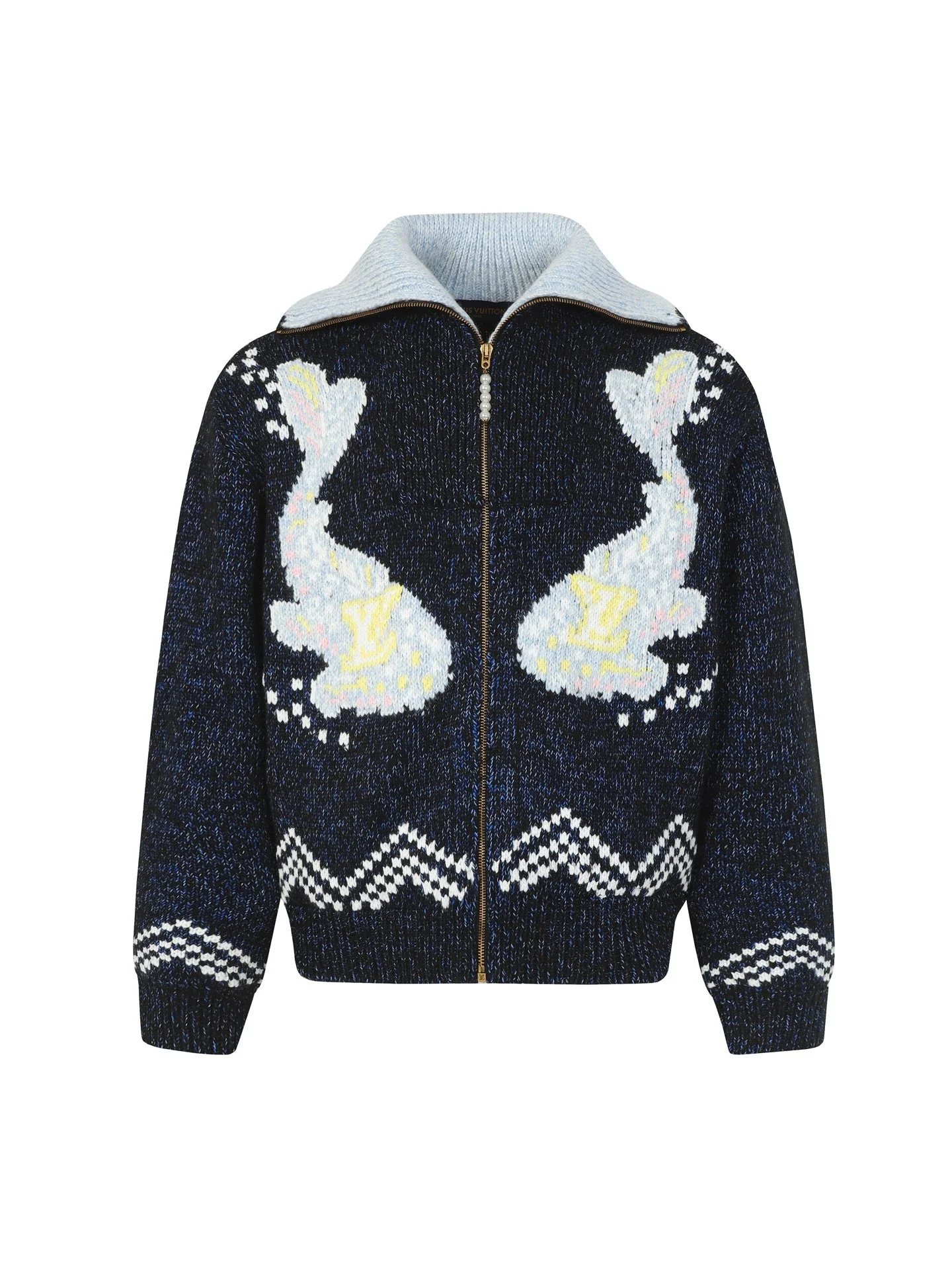 Koi Cherry Blossom Zippered Sweater Jacket