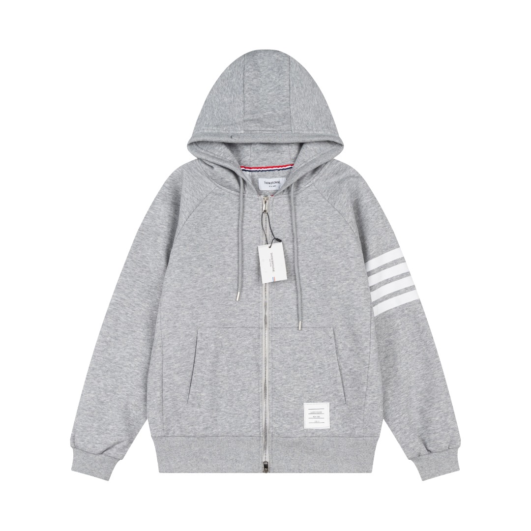 Classic striped zip-up sweatshirt/jacket