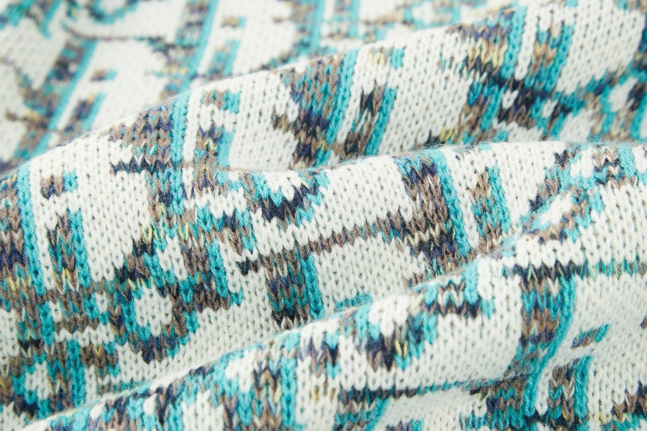 Knitted jacquard cashmere sweatshirt