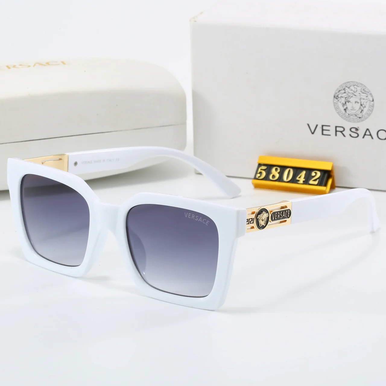 5 Color Trendy Square Frame Sunglasses  58042