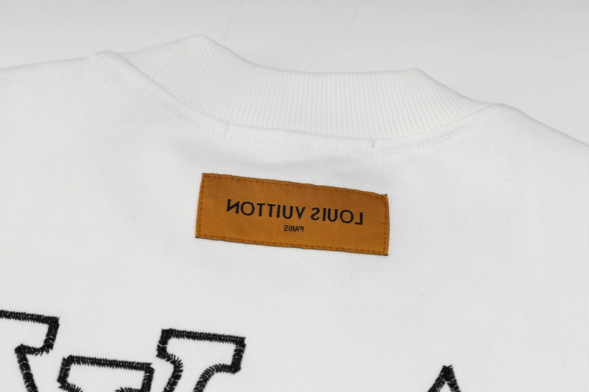 Double-sided embroidered cotton sweatshirt