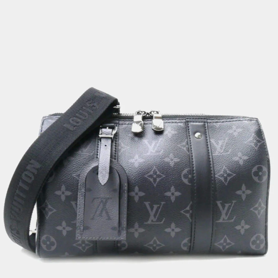 Men's Black and Gray Pillow Crossbody Bag