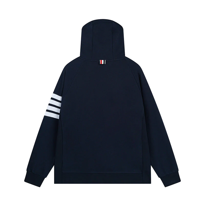 Knitted cashmere zip-up hoodie