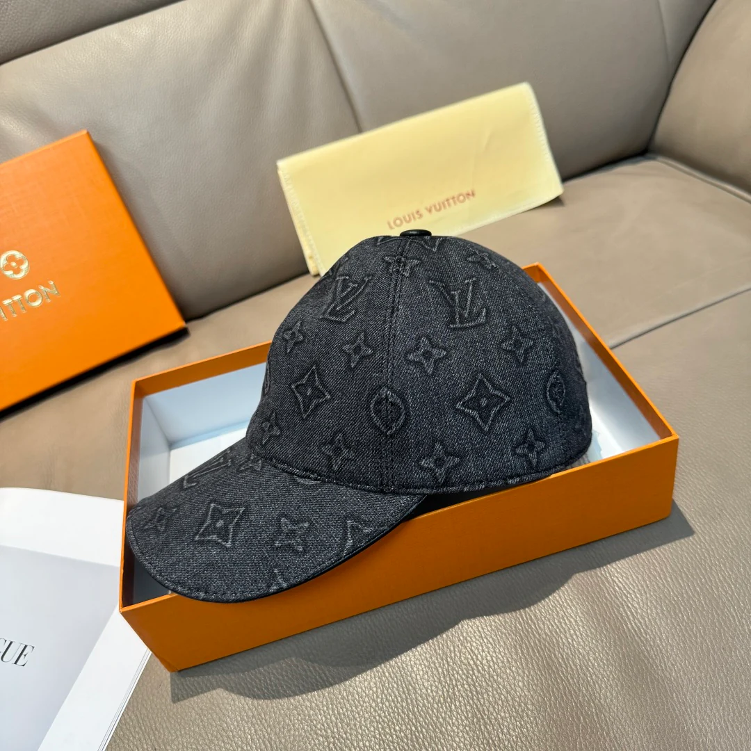 Denim embossed baseball cap