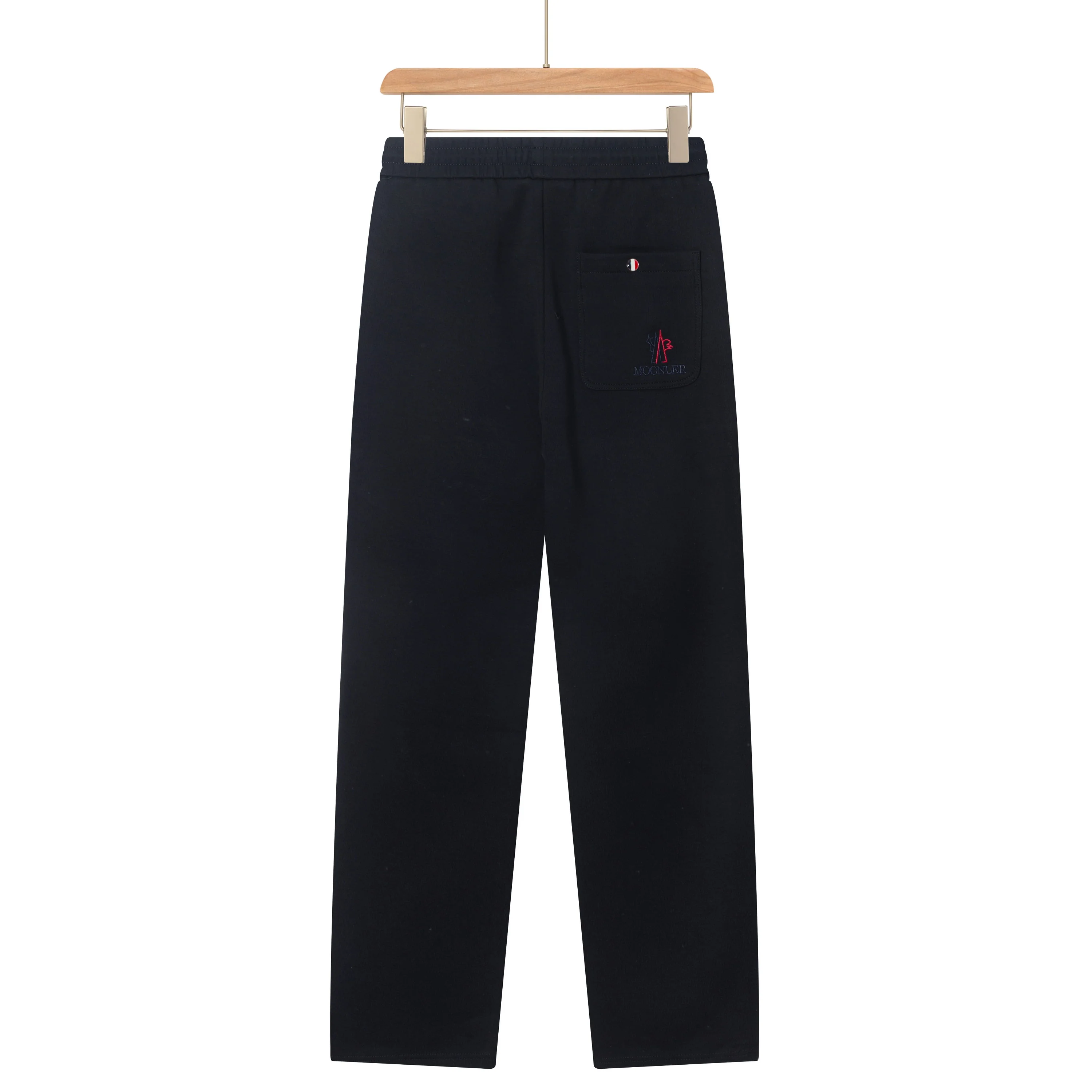 Colorful embroidered cotton drawstring trousers