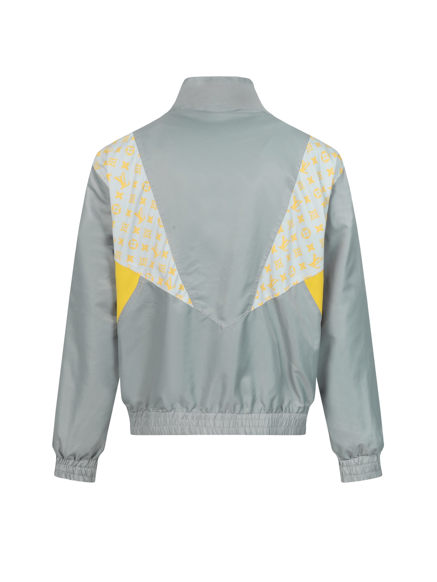 Color-blocked turtleneck zip-up jacket