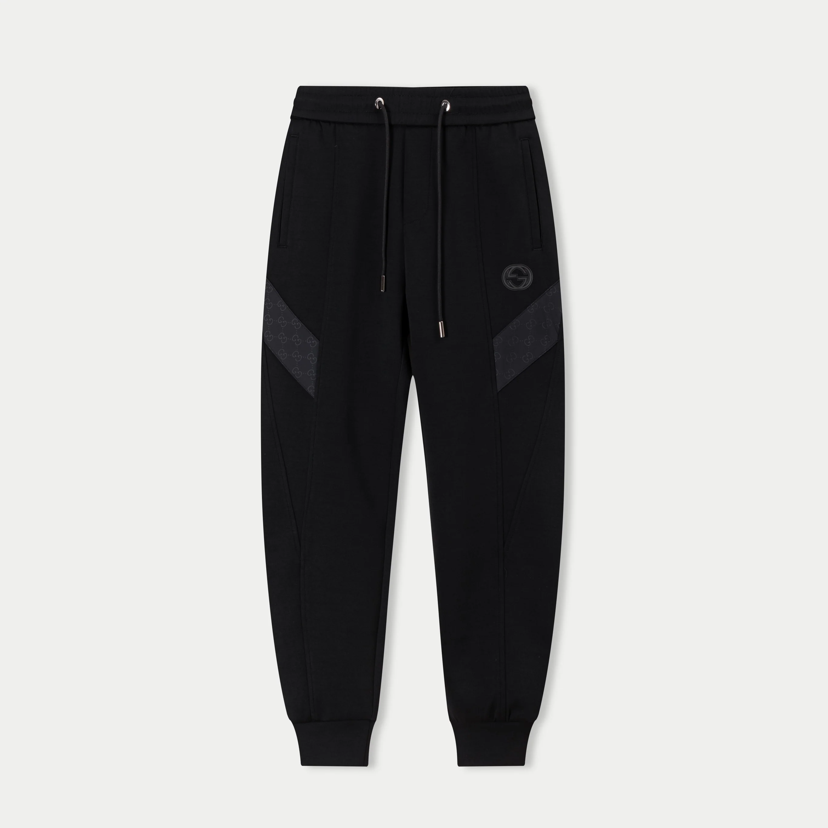 Printed cotton drawstring trousers