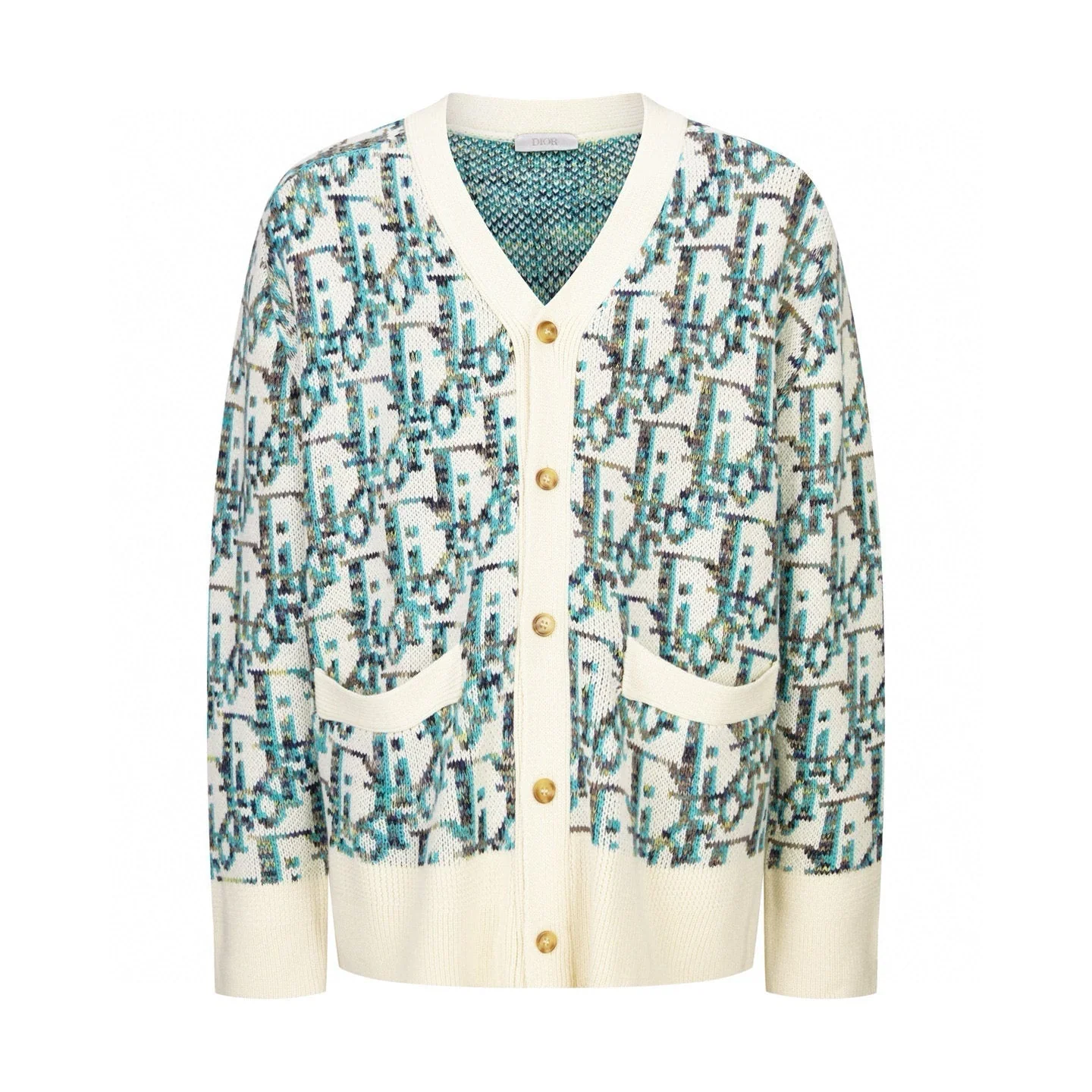 Knitted jacquard cashmere cardigan