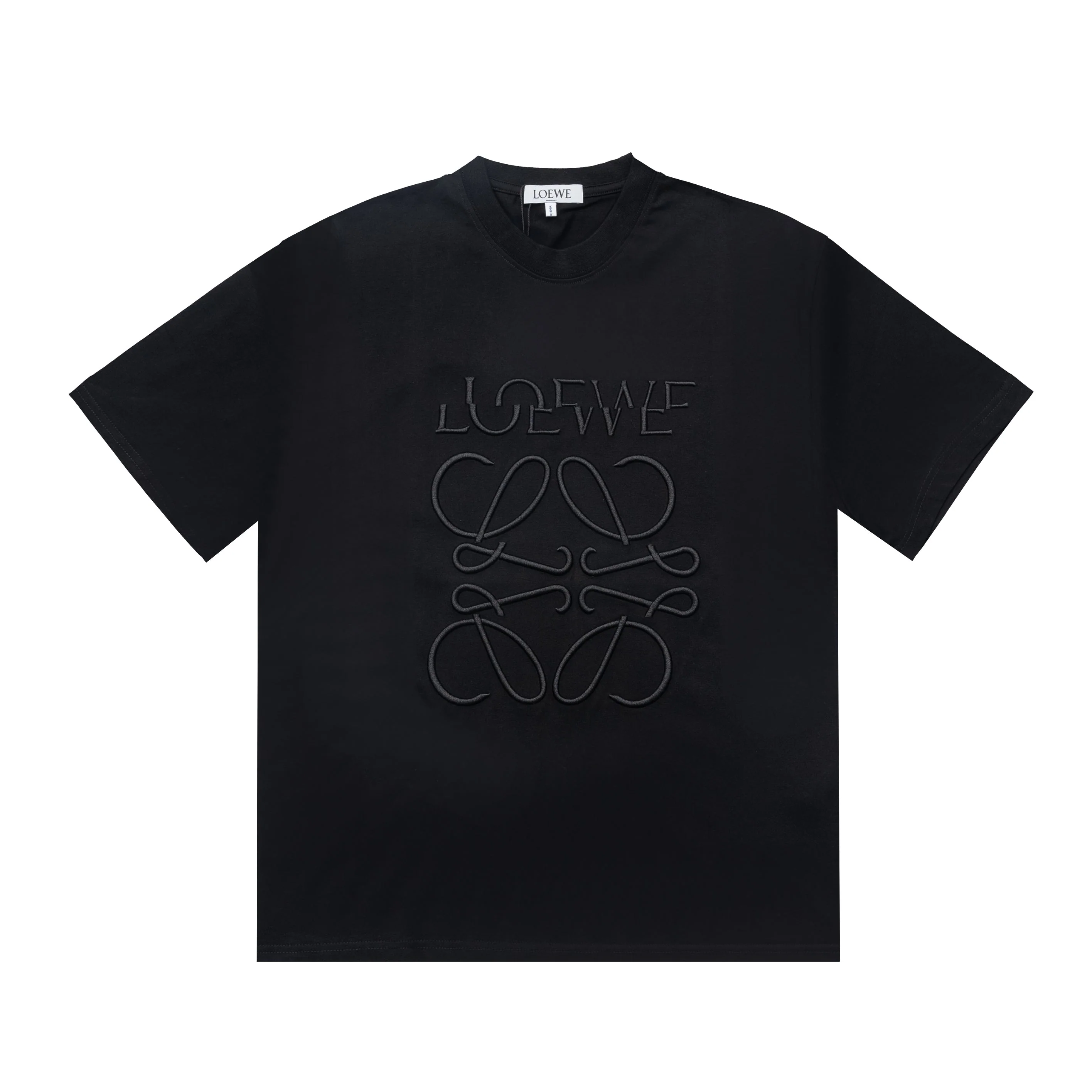 Fashion embroidered round neck cotton T-shirt