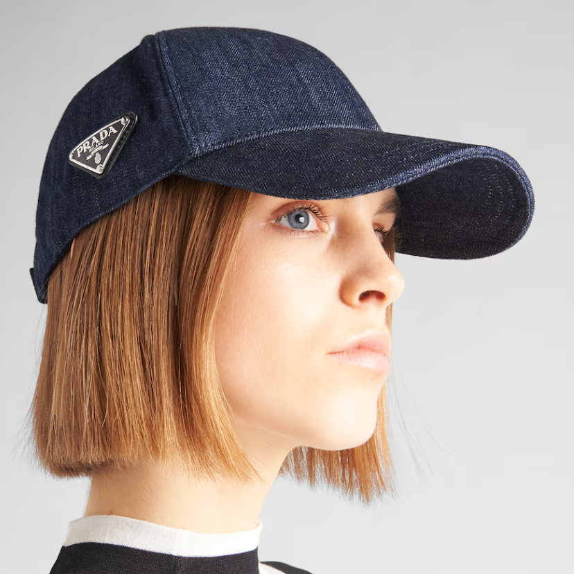 Navy denim baseball cap