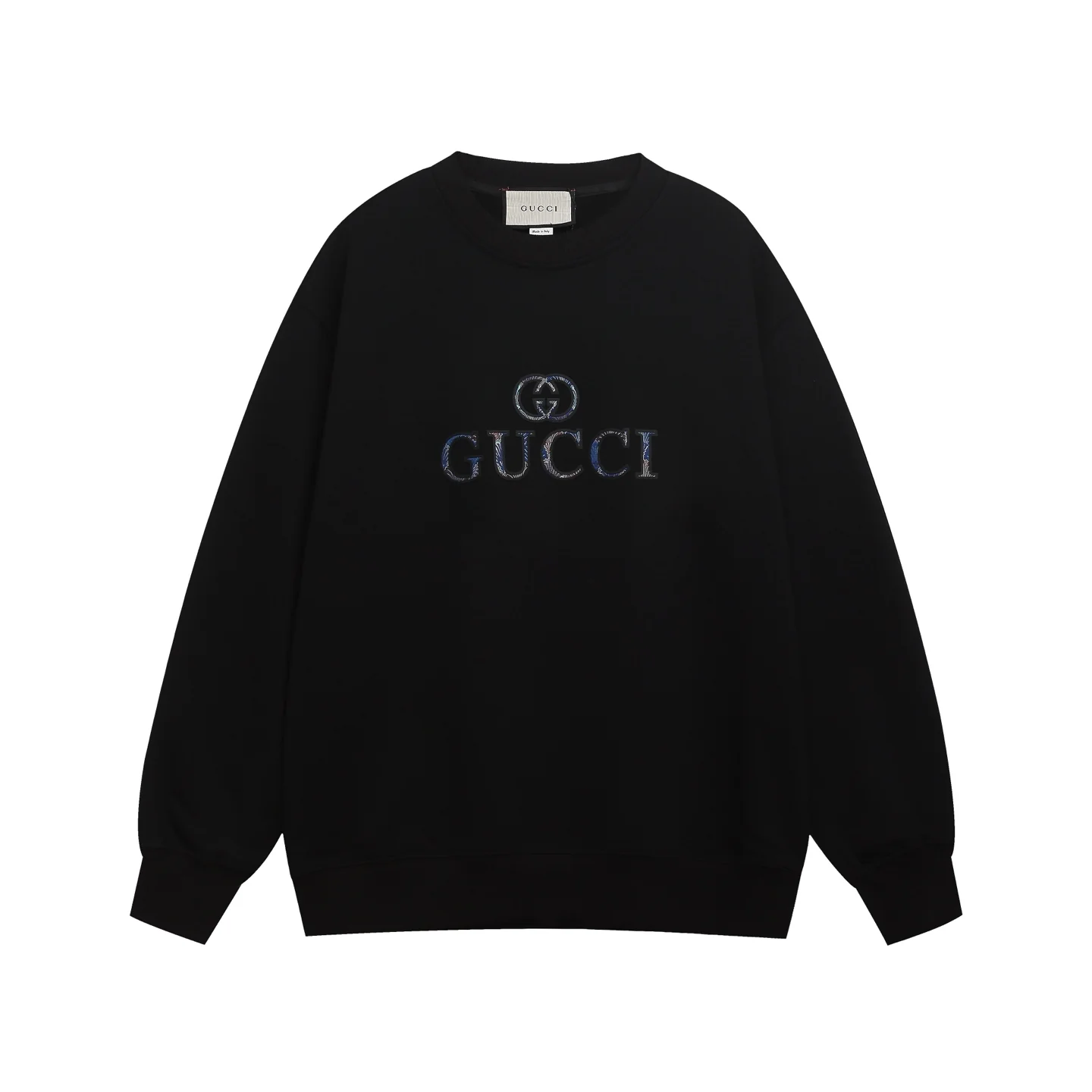 Embossed lettering cotton sweatshirt