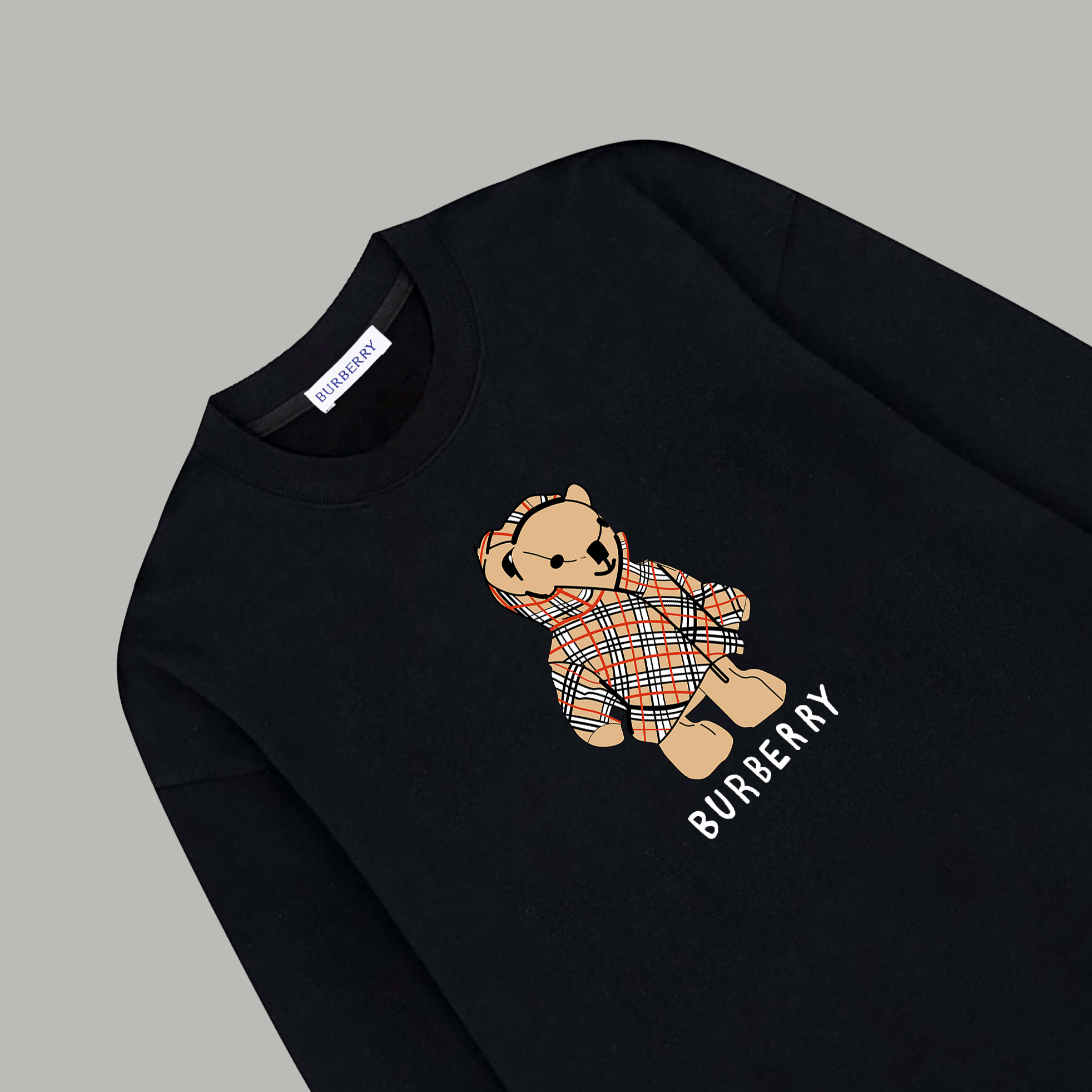 Cartoon Print Bear Crew Neck Sweatshirt