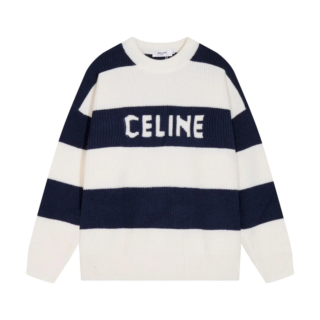 Striped knitted cashmere sweatshirt