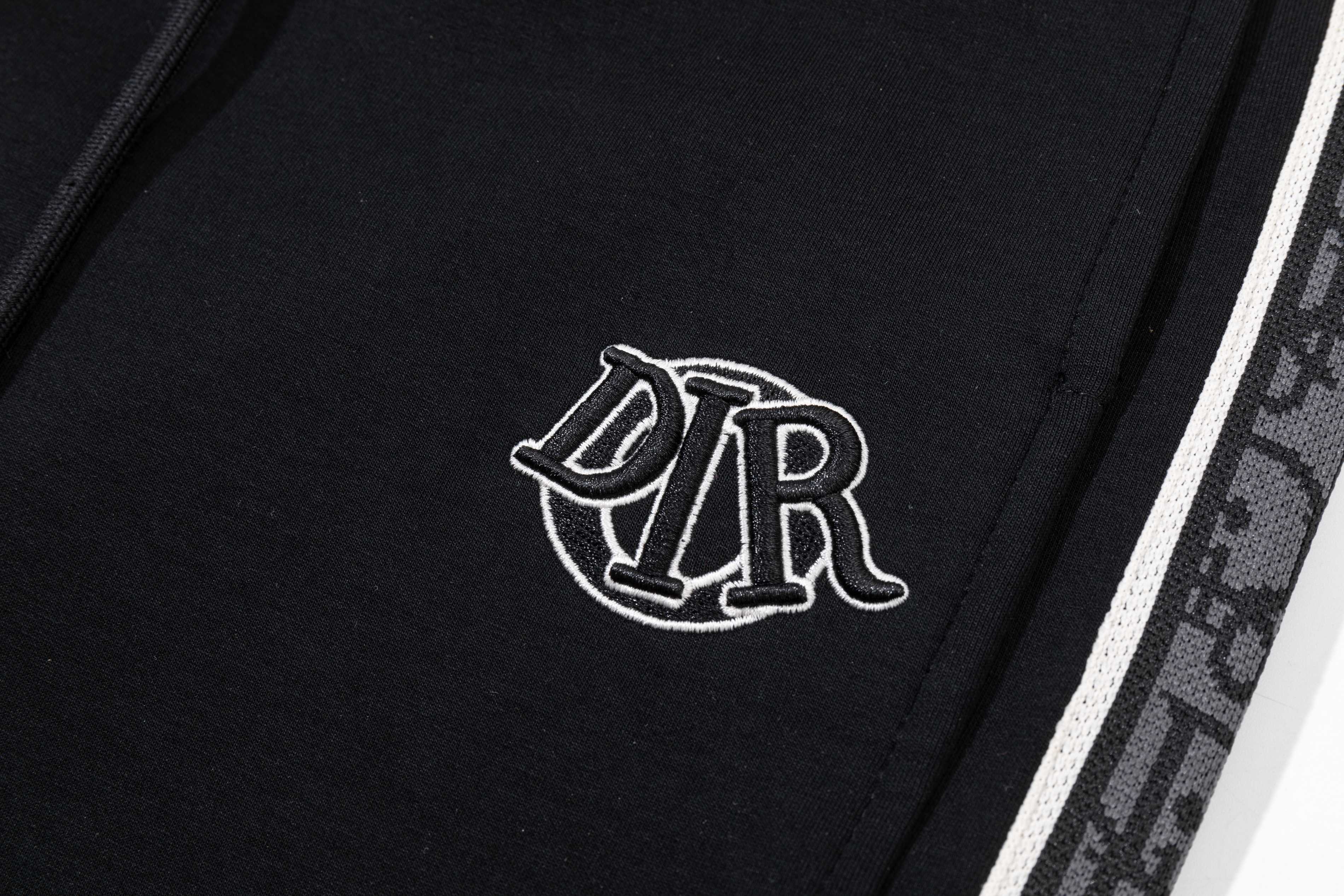 Embroidered cotton drawstring trousers