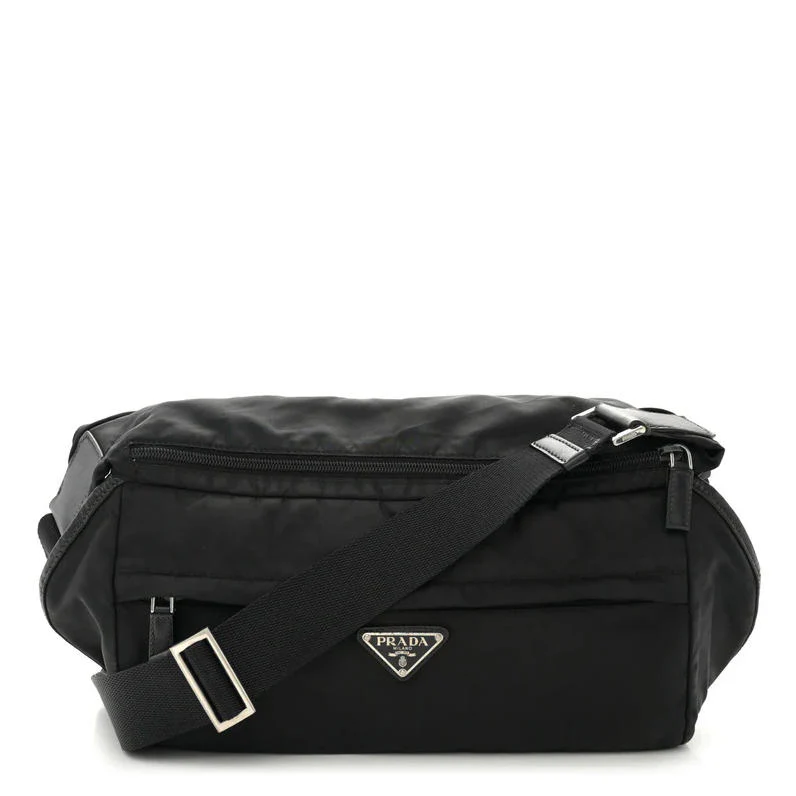 Nylon And Leather Shoulder Bag
