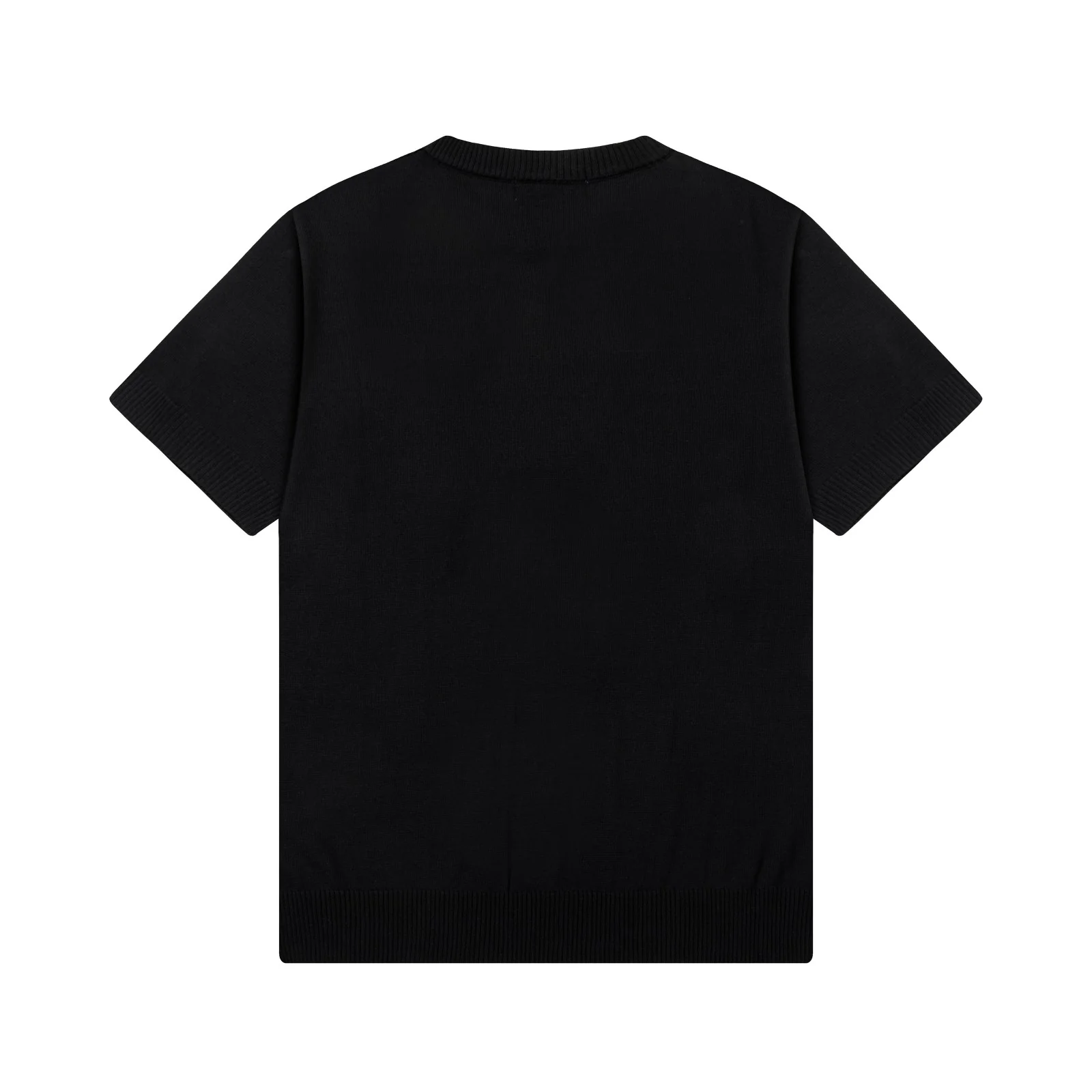 Knitted crew neck cotton T-shirt