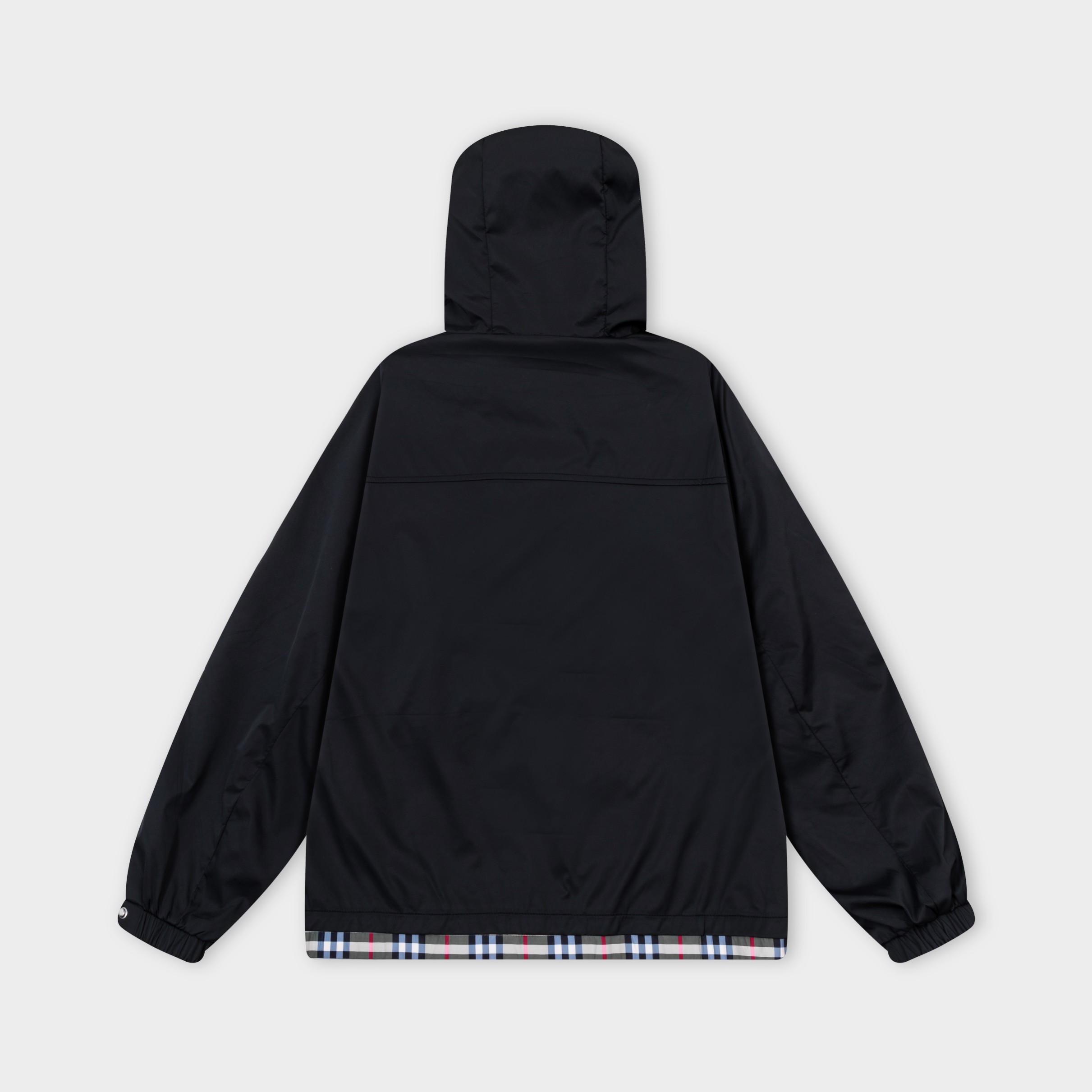 Classic plaid embroidered hooded jacket