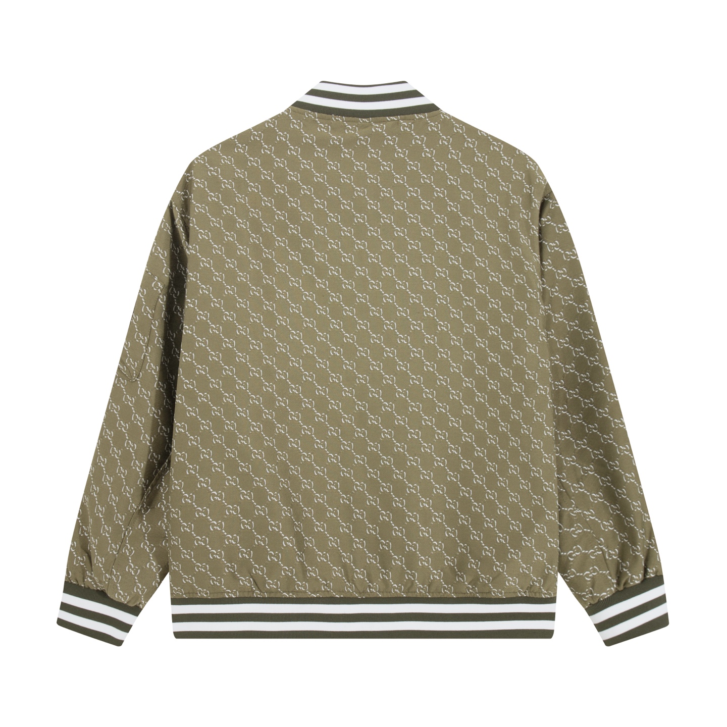 Stylish jacquard stand-collar zip-up jacket